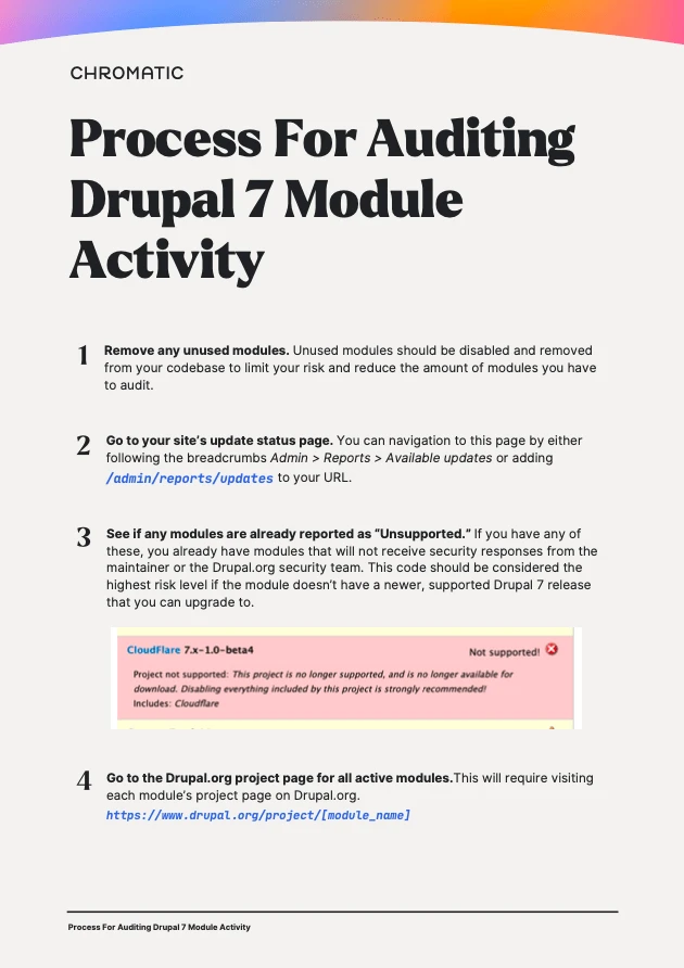 Cover of the Processing for auditing D7 module activity