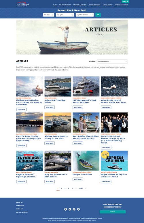 Screenshot of BoatTEST website