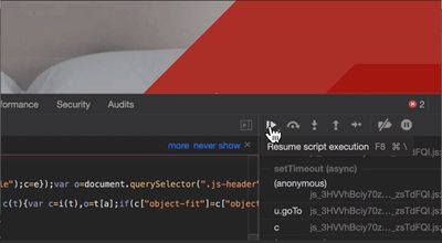 dev tools step through code screen shot