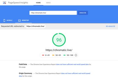 Chromatic PageSpeed Insights.